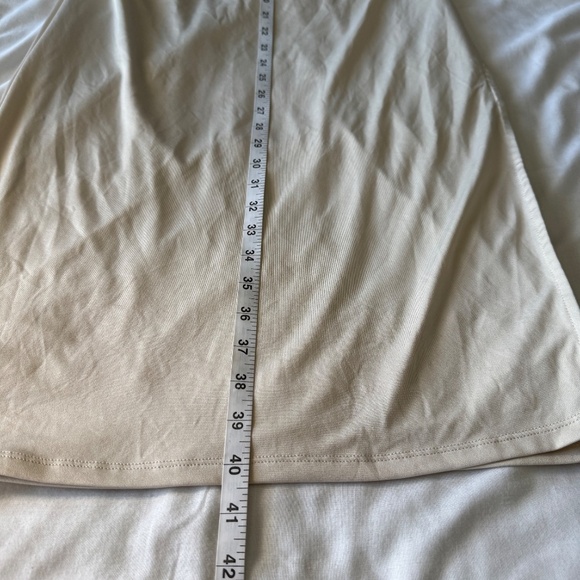 SWS Contour Strapless Tube Dress Beige/Cream Large Ruched Sides Graduation Prom - Picture 13 of 16